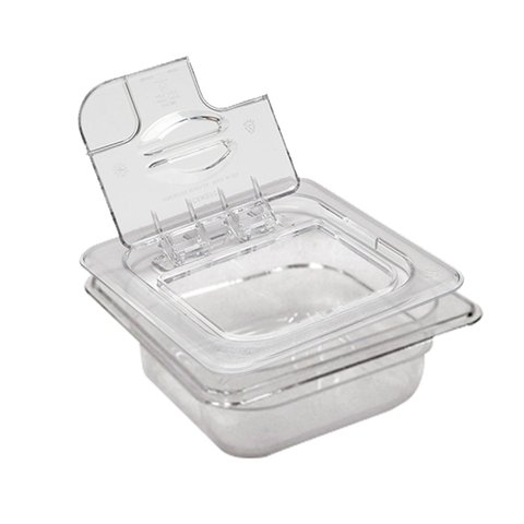 CONJ 30 CUBAS Gastronômicas Em POLICARBONATO GN 1/6X65 mm 1 Litro + 30 TAMPAS 1/6 Em POLI Com FLIP, 