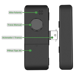 Fechadura Biometria e Senha Eletrônica de Sobrepor Advance 4000 Preta - 2