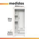 Ver imagem 3 de Guarda Roupas Solteiro 3 Portas 2 Gavetas Temis