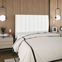 Ver imagem 2 de Cabeceira Estofada Casal Carla 140 Cm Suede Branco