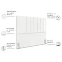 Ver imagem 3 de Cabeceira Estofada Casal Carla 140 Cm Suede Branco