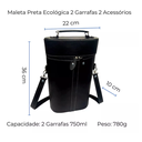Ver mais imagens de Maleta em Courino Porta 2 Garrafas Vinho com Abridor e Tampa