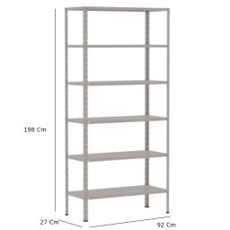 Estante Aço 6 Prateleiras 27Cm Capacidade 120kg Cinza - 4