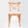 Conjunto 2 Cadeiras Madeira Amêndoa Encosto em X Assento Estofado - 5