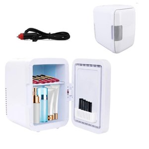 Mini Geladeira 4l 2 em 1 Refrigera e Aquece 12v Ideal para Casa, Carro, Skin Care e Cosméticos Branc
