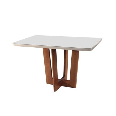 Mesa Patros 120cm Madeira e Vidro Mobillare