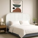 Ver imagem 1 de Cabeceira Cama Box Queen 160 Cm Estofada Revestida em Bouclé Luxo