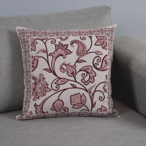 Capa para Almofada Grécia Dupla Face 45 X 45cm Tecido Jacquard com Zíper Vinho