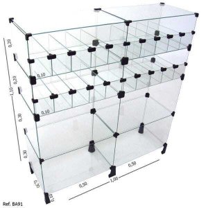 Balcão de Atendimento Modulado em Vidro - 1,00 x 1,10 x 0,30