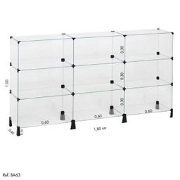 Balcão de Atendimento Modulado em Vidro - 1,80 X 1,00 X 0,40 - 1