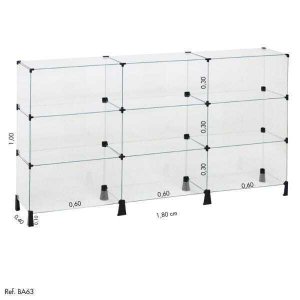 Balcão de Atendimento Modulado em Vidro - 1,80 X 1,00 X 0,40