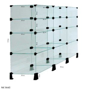 Balcão de Atendimento Modulado em Vidro - 1,10 x 0,90 x 0,30