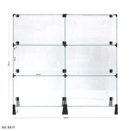 Balcão de Atendimento Modulado em Vidro - 1,00 x 1,00 x 0,30 Balcãonet - 2