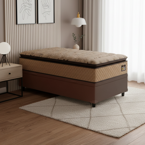 Cama Box Baú Solteiro Colchão Casal Solteiro D33 Pillow Top Van Gogh 88x188x29cm