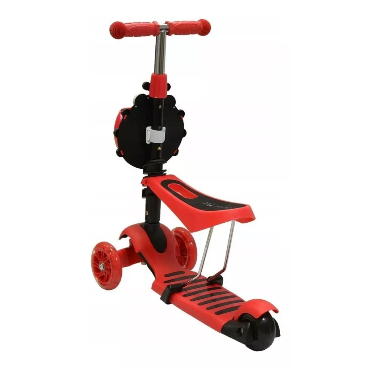 Patinete Infantil 3 Rodas Juvenil Infanto Com Banco Scooter:Vermelho ...