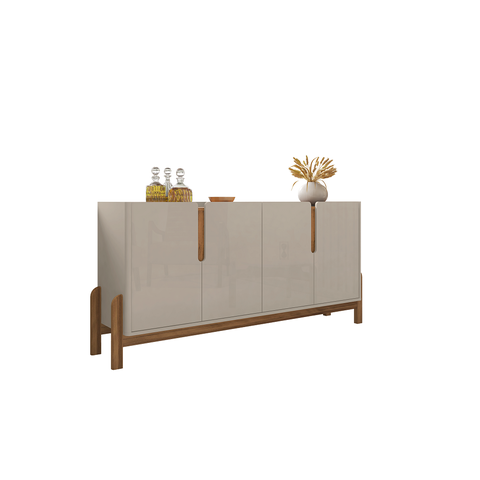 Aparador Buffet Sala Lizz 170cm Off White Marrom