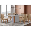 Ver imagem 1 de Conjunto: Mesa de Cozinha Pietã¡ Curvo 180cm + 6 Cadeiras Maldivas Madeira Naturale/Off White -