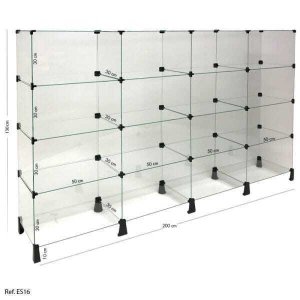 Estante de Vidro Modulado - 2,00 X 1,30 X 0,30