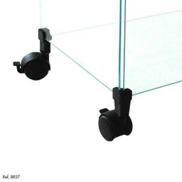 Balcão de Atendimento Modulado em Vidro com Rodízios - 1,00 X 1,00 X 0,40 - 2