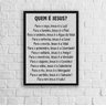 Quadro Decorativo Quem É Jesus 33x24cm - com vidro:Madeira branca - 2