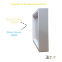 Ver imagem 2 de Kit 2 Plafon Luminária Painel Quadrado Recuado Sobrepor 18w - Branco - Branco Neutro 4000k - 110v/22