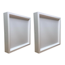 Kit 2 Plafon Luminária Painel Quadrado Recuado Sobrepor 18w - Branco - Branco Neutro 4000k - 110v/22 - 1
