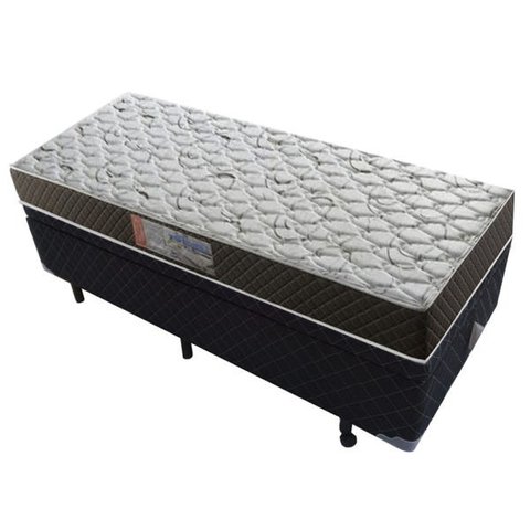 Cama Box Baú Solteiro Colchão Mola Ensacada Acolchões + Box Poliéster 61x88x188 -  Preto
