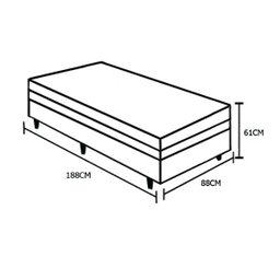 Cama Box Baú Solteiro Colchão Mola Bonnel Acolchões + Box Sintético 61x88x188 - Marrom - 4