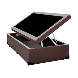 Cama Box Baú Solteiro Colchão Mola Bonnel Acolchões + Box Sintético 61x88x188 - Marrom - 2