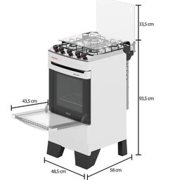 Fogão Mueller 4 Bocas Piacere Branco Bivolt - 4