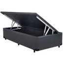 Ver imagem 2 de Cama Box Baú Solteiro Colchão Mola Bonnel Acolchões + Box Sintético 61x88x188 - Cinza