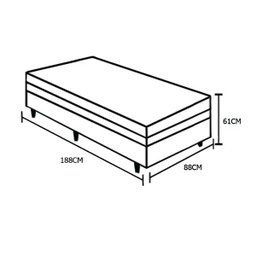 Cama Box Baú Solteiro Colchão Mola Bonnel Acolchões + Box Sintético 61x88x188 - Cinza - 4
