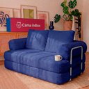 Ver imagem 1 de Sofá Cama Elo 1,90m Xpand Tech Tecido Velourê Azul Cama Inbox