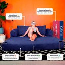 Ver imagem 2 de Sofá Cama Elo 1,90m Xpand Tech Tecido Velourê Azul Cama Inbox