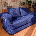 Ver imagem 7 de Sofá Cama Elo 1,90m Xpand Tech Tecido Velourê Azul Cama Inbox