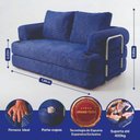 Ver imagem 3 de Sofá Cama Elo 1,90m Xpand Tech Tecido Velourê Azul Cama Inbox
