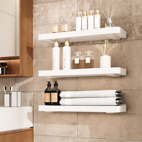 Kit 4 Suportes de Prateleira Largo 30cm Aço Reforçado Estilo Moderno Mão Francesa Branco