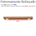 Ver imagem 5 de Kit 4 Suportes de Prateleira Largo 30cm Aço Reforçado Estilo Moderno Mão Francesa Branco