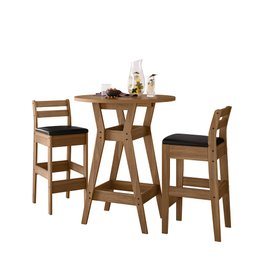 Conjunto Mesa Bistrô com 2 Banquetas Cedro Gold 11C - 2