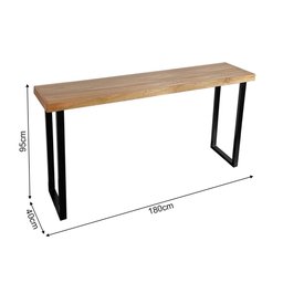 Conjunto Bistrô Premium Mesa de Apoio 180cm com 3 Banquetas Industriais Base em Ferro Preto - 5