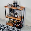 Ver imagem 6 de Carrinho Bar Multiuso Bebidas Adega Decorativa com Rodizio