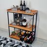 Carrinho Bar Multiuso Bebidas Adega Decorativa com Rodizio - 6