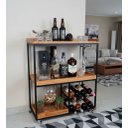 Ver imagem 1 de Carrinho Bar Multiuso Bebidas Adega Decorativa com Rodizio