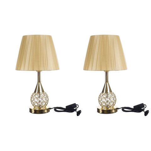 2 X Abajur Luminária Quarto Sala Decoração Cristal / Abj503/2 Pgb