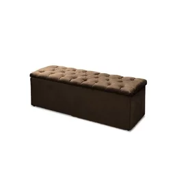 Cabeceira Mais Calçadeira Baú Casal Queen 160cm Para Cama Box Sofia Suede Marrom - 3
