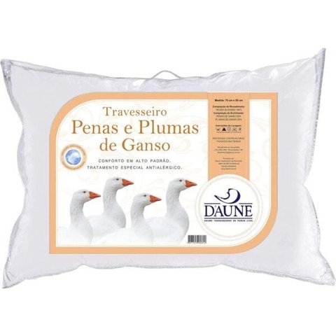 Travesseiro 80% Penas 20% Plumas de Ganso 50x70cm Daune