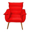 Ver imagem 3 de Kit 2 Poltronas Decorativas Cuba Suede Vermelho MV Estofados
