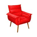 Ver imagem 2 de Kit 2 Poltronas Decorativas Cuba Suede Vermelho MV Estofados