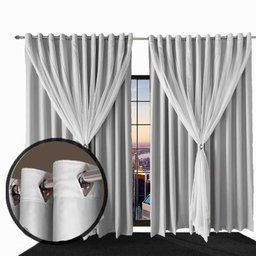 Cortina Blecaute para Quarto e Sala Lea 4,10 X 2,70 Branco - 1