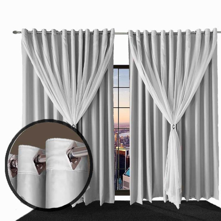 Cortina Blecaute para Quarto e Sala Lea 4,10 X 2,70 Branco